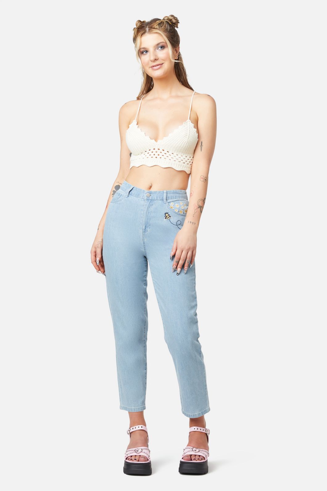 Dangerfield - Farrah Crochet Bralette - cream