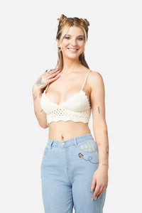 Dangerfield - Farrah Crochet Bralette - cream