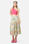 Dangerfield - Glade Satin Midi Skirt - green