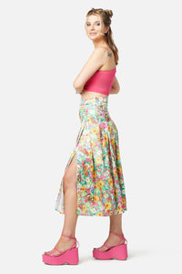 Dangerfield - Glade Satin Midi Skirt - green