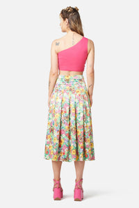 Dangerfield - Glade Satin Midi Skirt - green