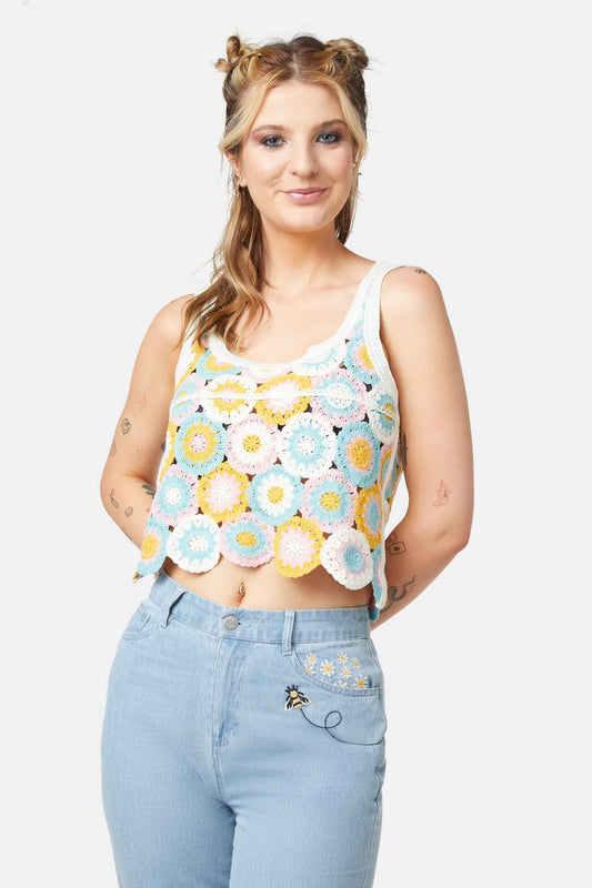 Dangerfield - Crafty Crochet Top - multi