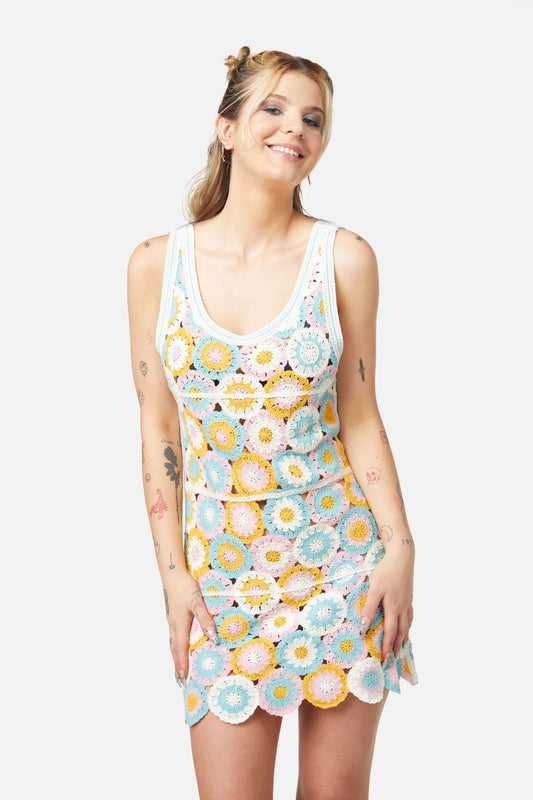 Dangerfield - Crafty Crochet Dress - multi
