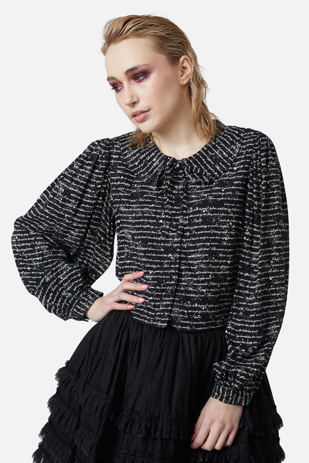 Dangerfield - Read It Again Blouse - black-white