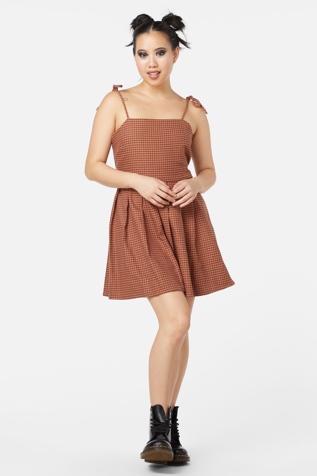 Dangerfield - Dodo Houndstooth Dress - brown