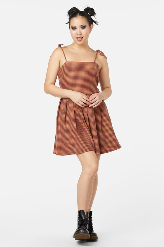 Dangerfield - Dodo Houndstooth Dress - brown
