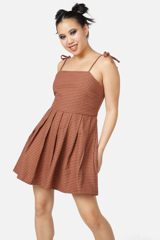 Dangerfield - Dodo Houndstooth Dress - brown