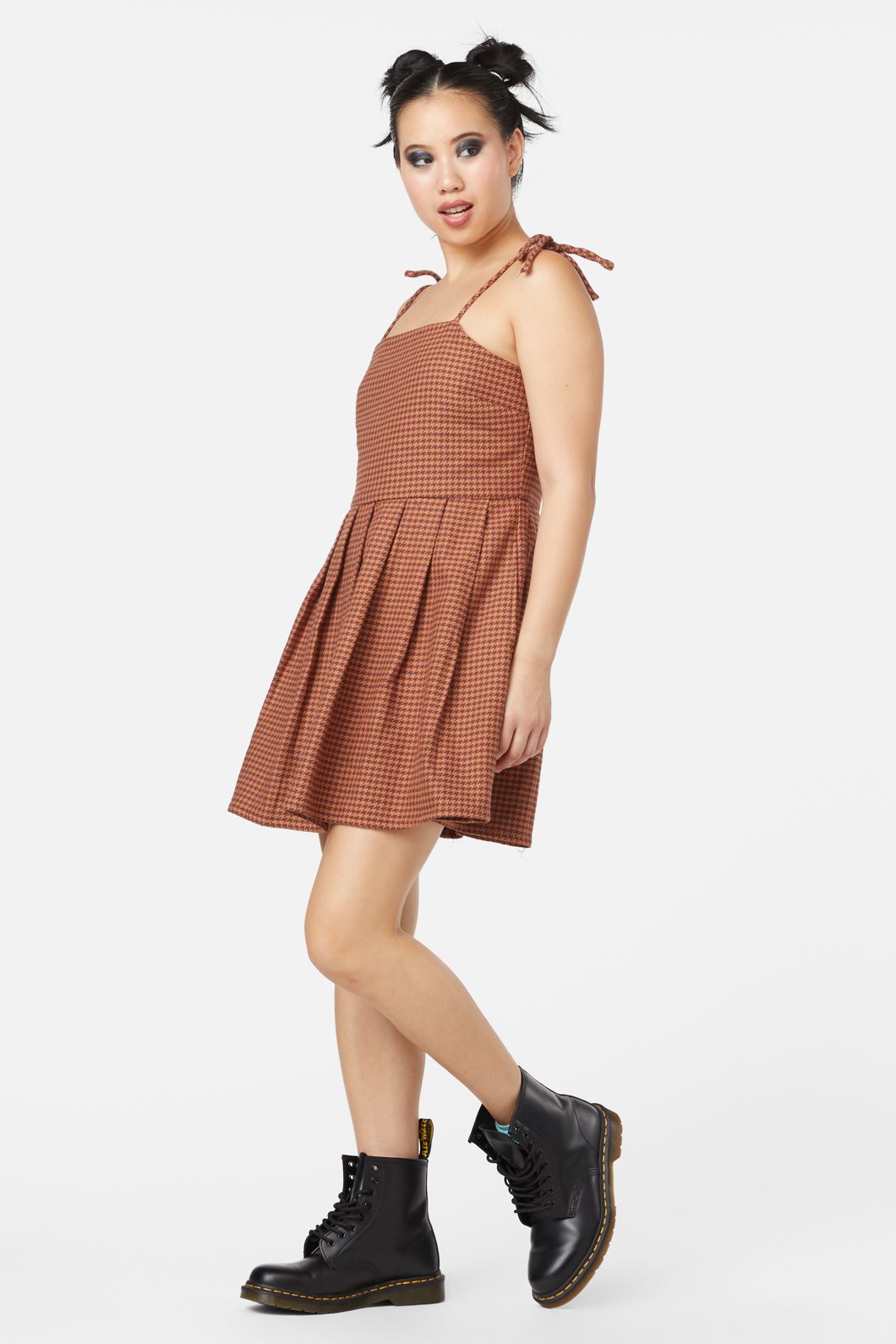 Dangerfield - Dodo Houndstooth Dress - brown