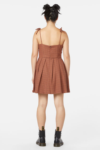 Dangerfield - Dodo Houndstooth Dress - brown