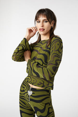 Dangerfield - Who Are You Mesh Top - olive