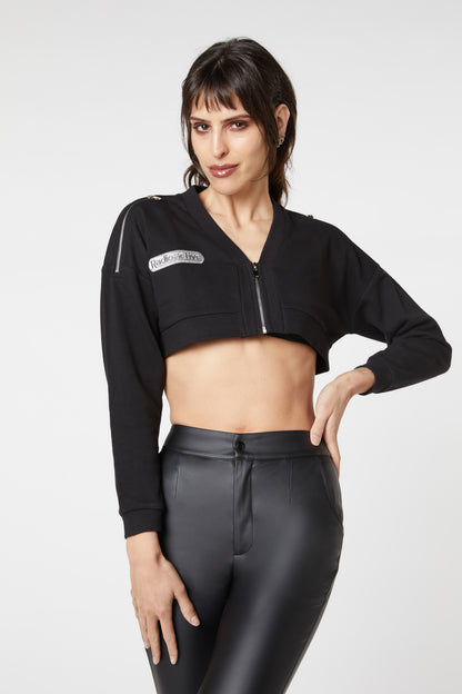 Dangerfield - Radioactive Raver Crop Cardi - black