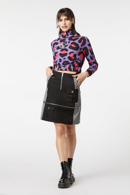 Dangerfield - Radioactive Raver Cargo Skirt - black-white