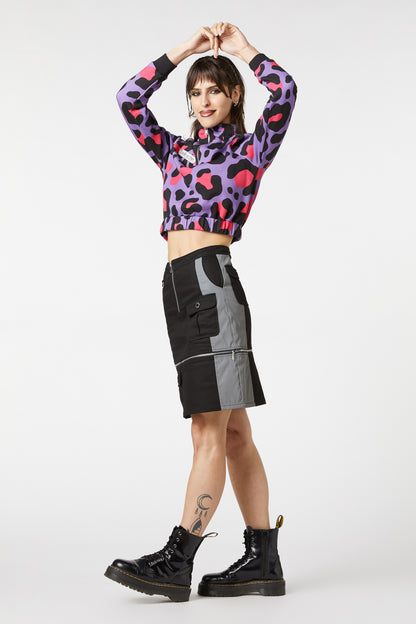 Dangerfield - Radioactive Raver Cargo Skirt - black-white