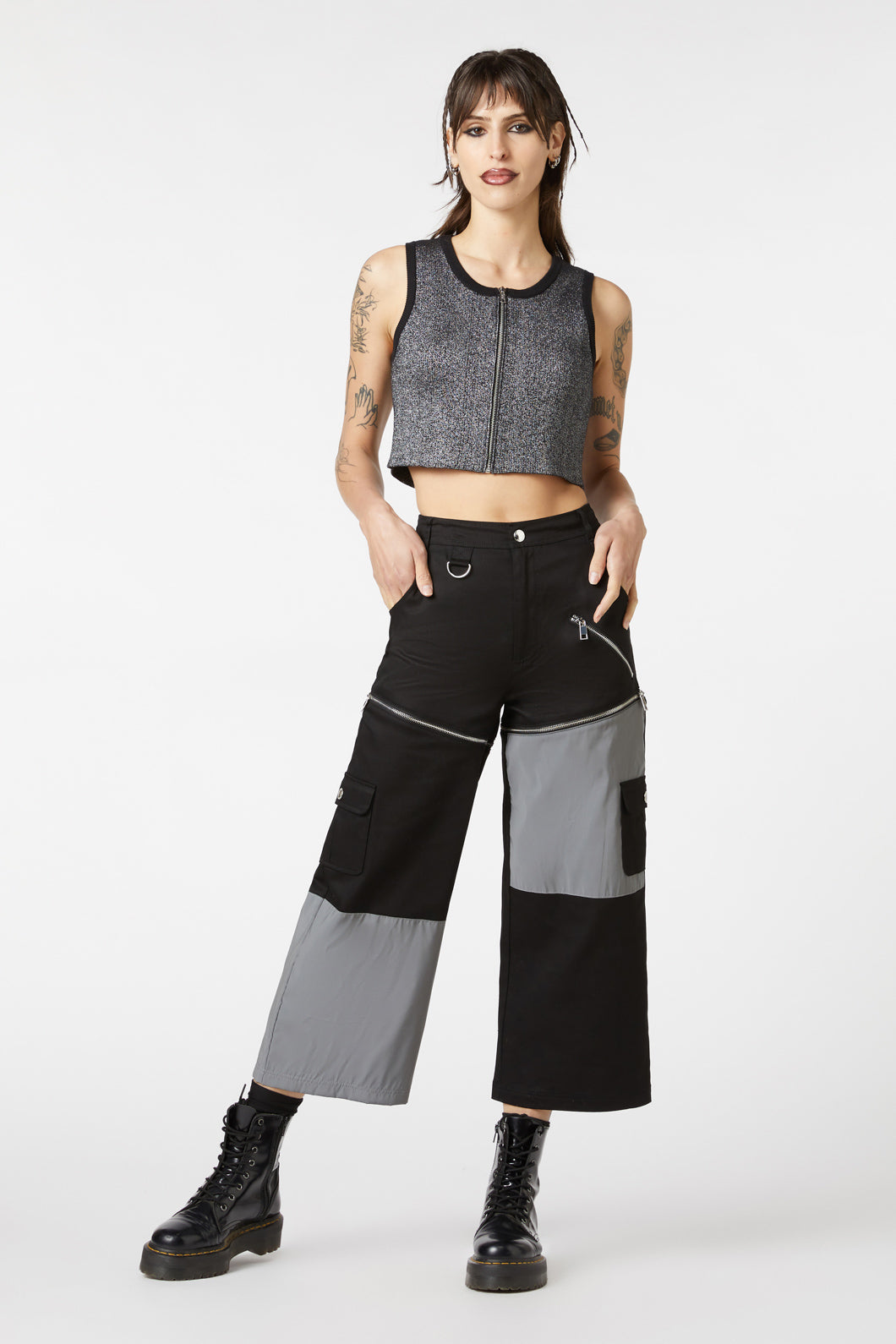 Dangerfield - Radioactive Raver Cargo Pant - black-white
