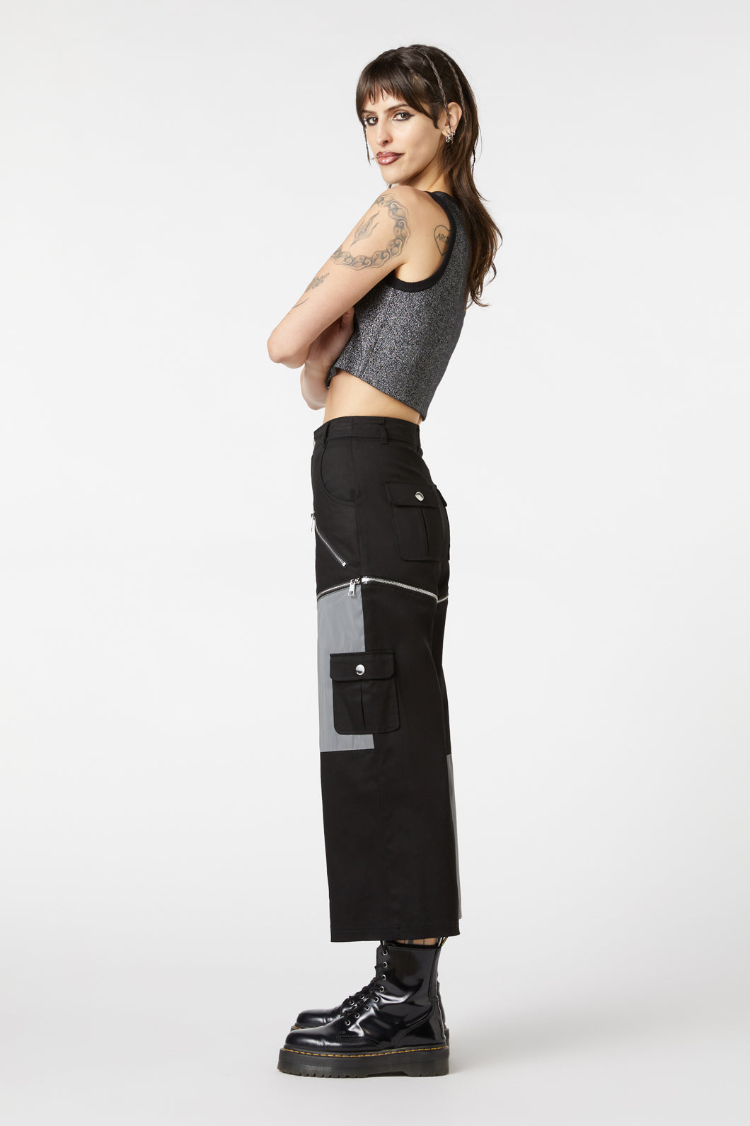 Dangerfield - Radioactive Raver Cargo Pant - black-white