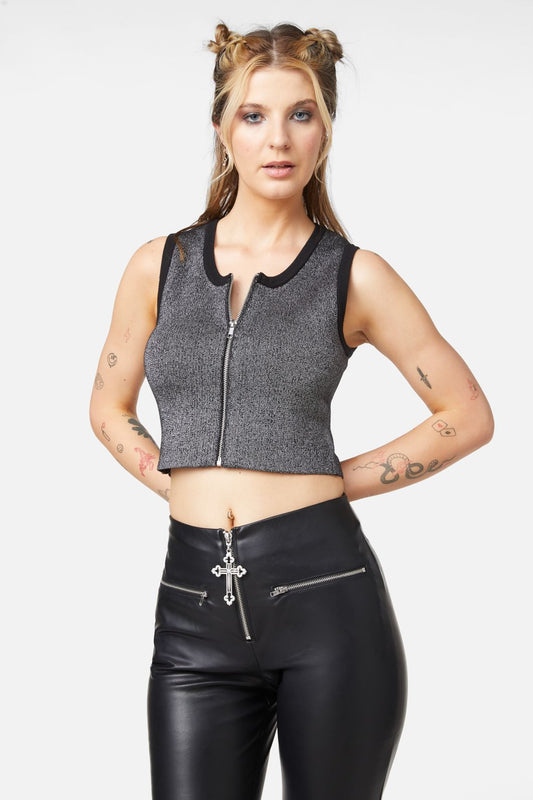 Dangerfield - Radioactive Raver Vest Top - black-silver