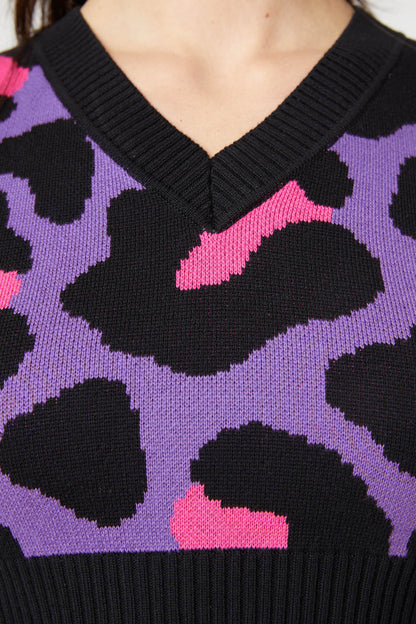 Dangerfield - Major Meow Cropped Knit - multi
