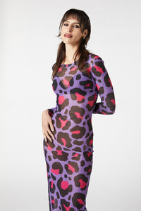 Dangerfield - Major Meow Mesh Dress - multi