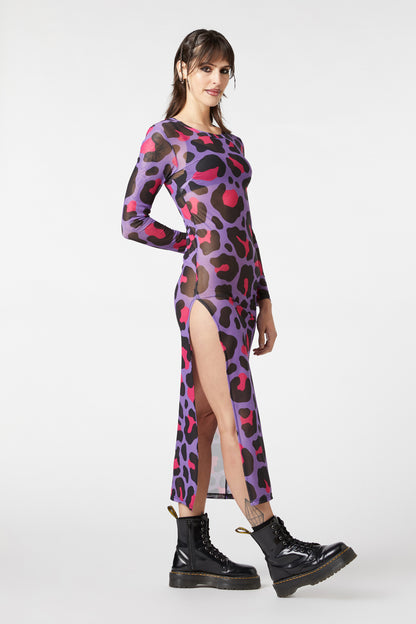 Dangerfield - Major Meow Mesh Dress - multi