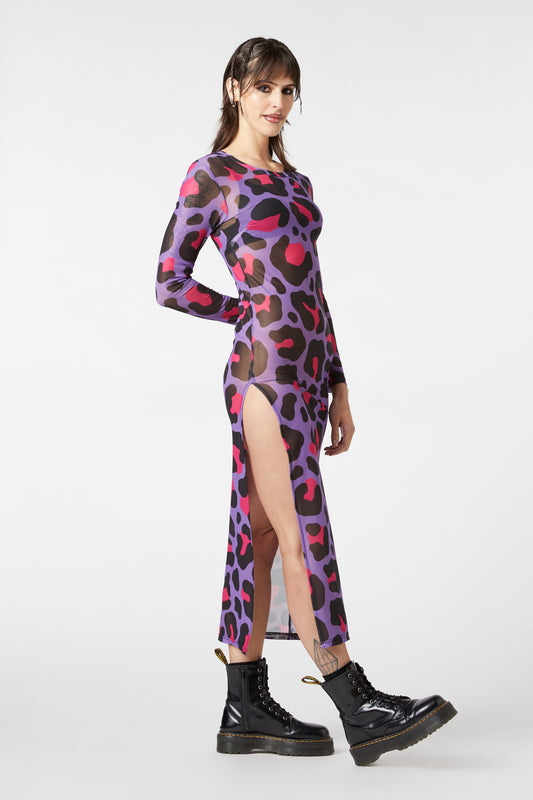 Dangerfield - Major Meow Mesh Dress - multi