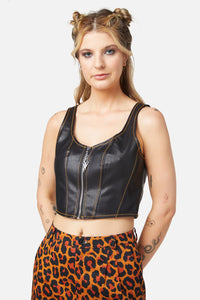 Dangerfield - Ablaze PU Corset - black