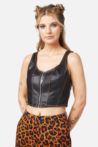 Dangerfield - Ablaze PU Corset - black