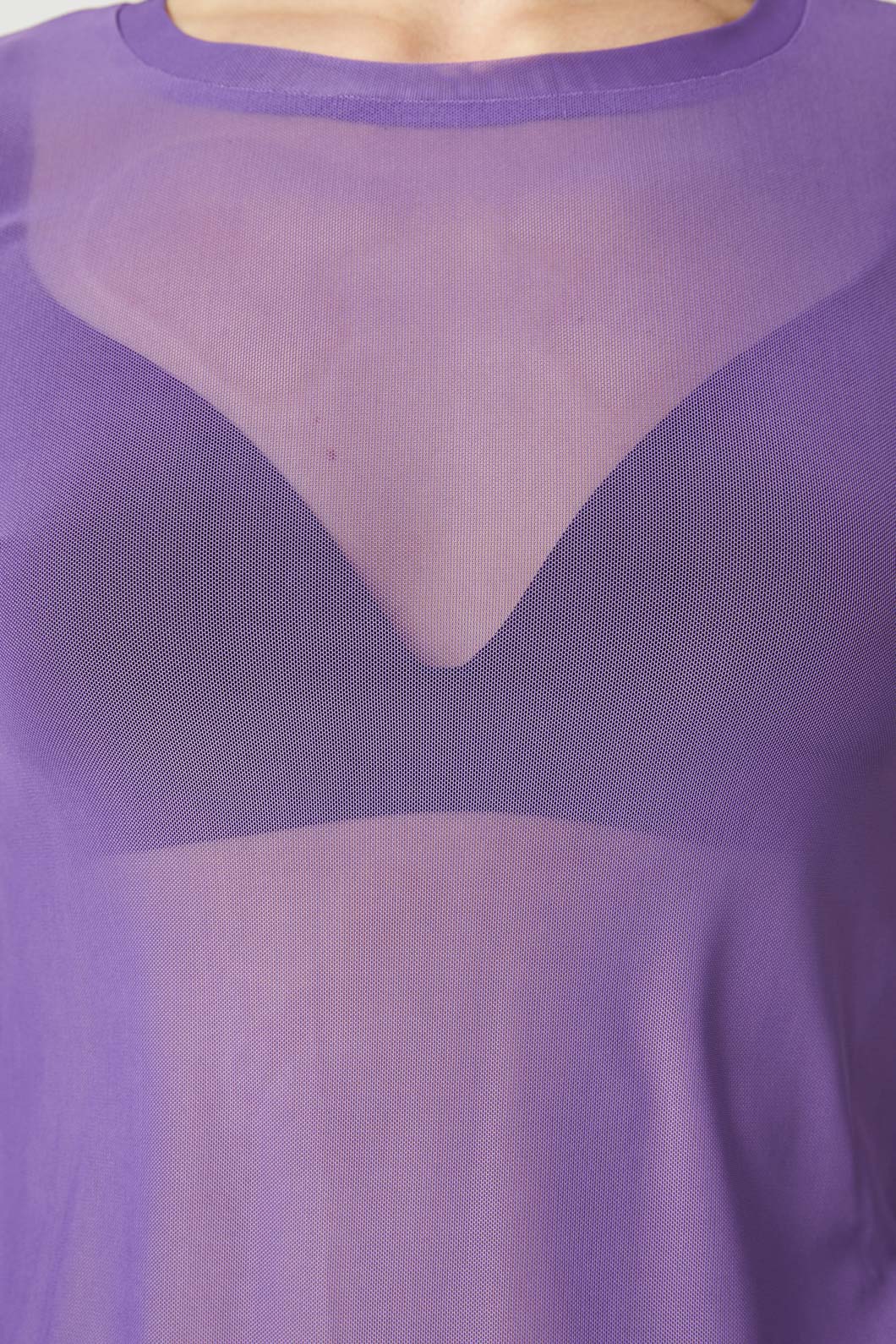 Dangerfield - Classic Plain Mesh Top - purple