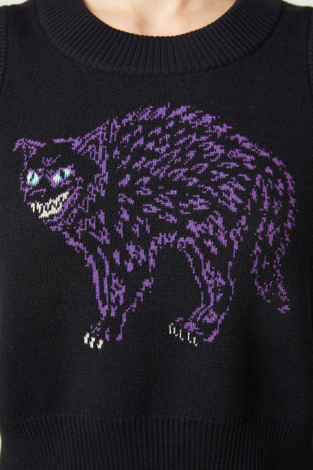 Dangerfield - Grinning Cat Placement Vest - black