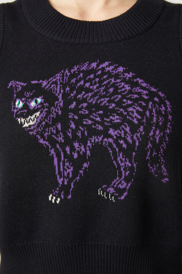 Dangerfield - Grinning Cat Placement Vest - black