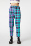 Dangerfield - Grinning Tartan Pants - purple-teal