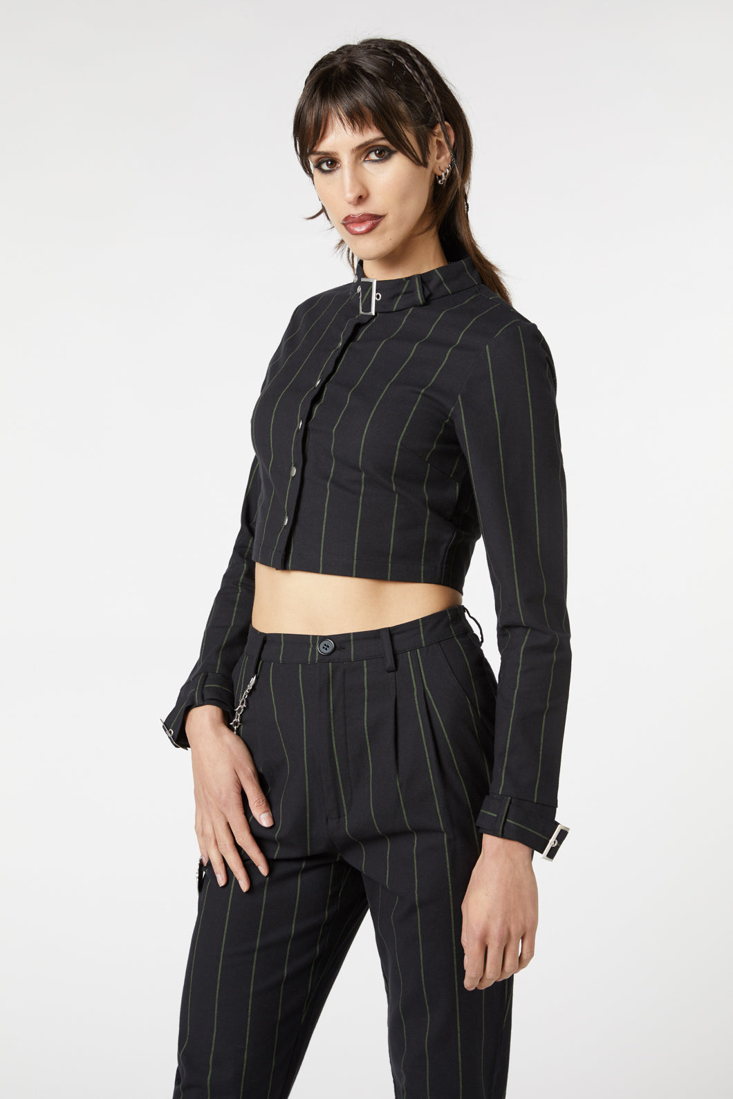 Dangerfield - Mystery Pinstripe Blouse - black