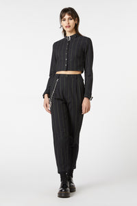 Dangerfield - Mystery Pinstripe Blouse - black