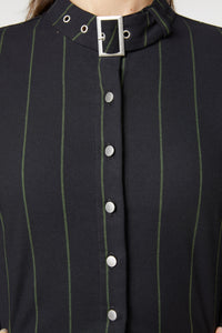 Dangerfield - Mystery Pinstripe Blouse - black