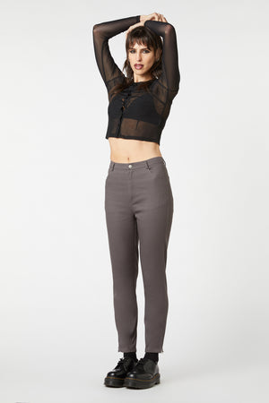 Dangerfield - Time & Date Long Line Pants - charcoal