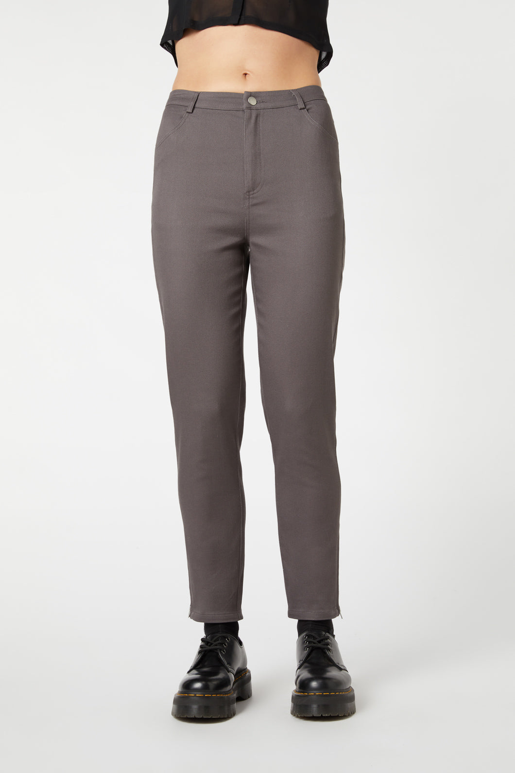 Dangerfield - Time & Date Long Line Pants - charcoal