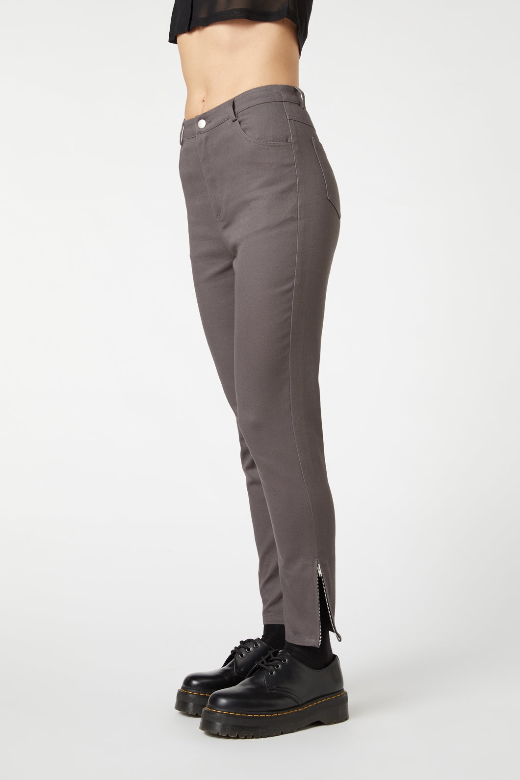 Dangerfield - Time & Date Long Line Pants - charcoal