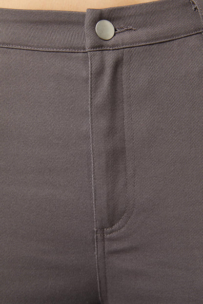 Dangerfield - Time & Date Long Line Pants - charcoal