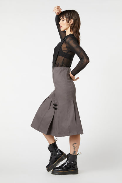 Dangerfield - Time & Date Pleated Skirt - charcoal