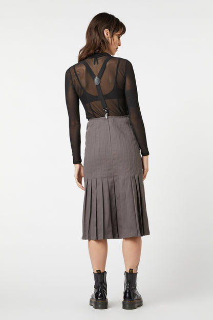 Dangerfield - Time & Date Pleated Skirt - charcoal