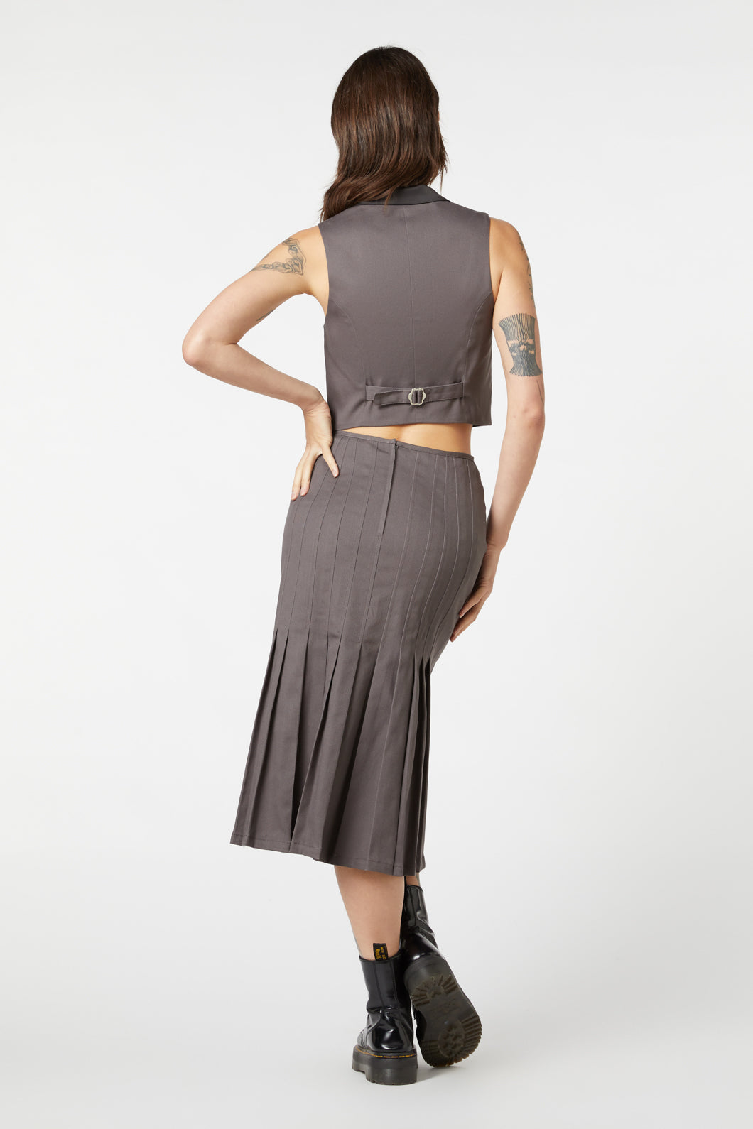 Dangerfield - Time & Date Shawl Vest - charcoal