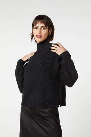 Dangerfield - Time & Date Fluffy Jumper - black