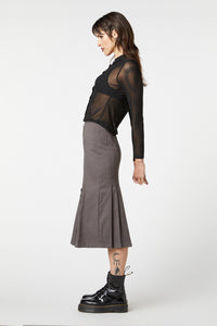 Dangerfield - Mesh Collared Blouse - black