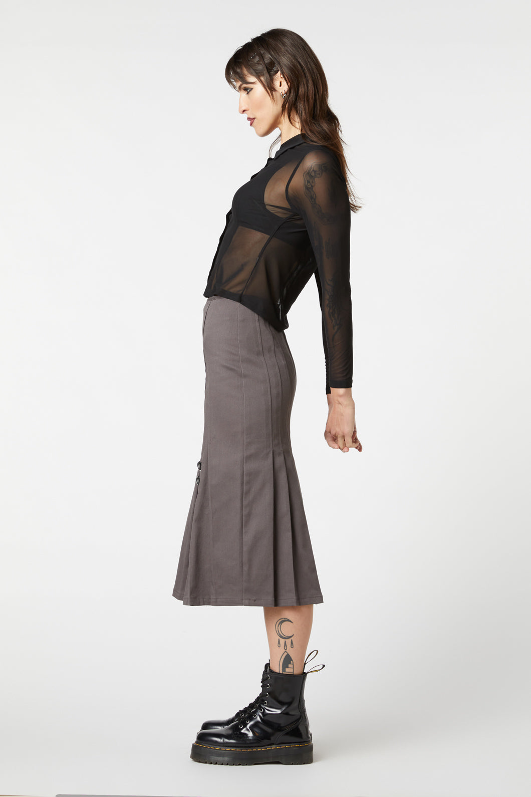 Dangerfield - Mesh Collared Blouse - black