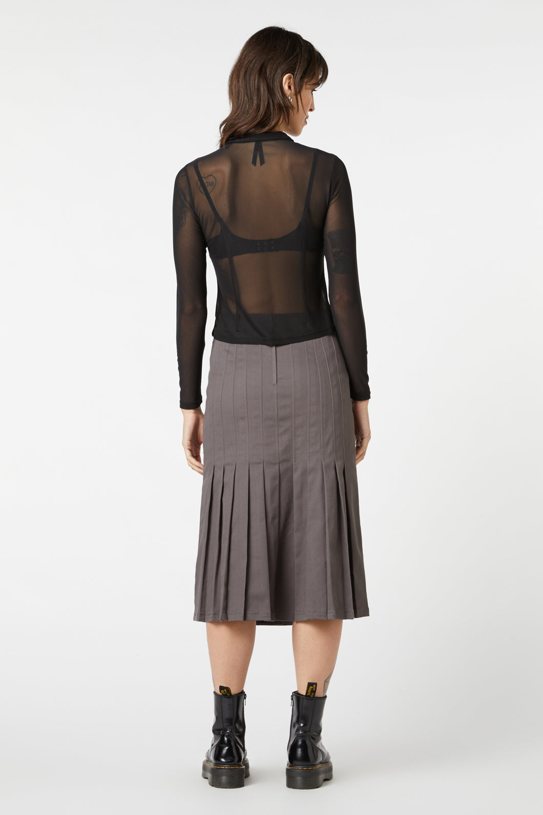 Dangerfield - Mesh Collared Blouse - black