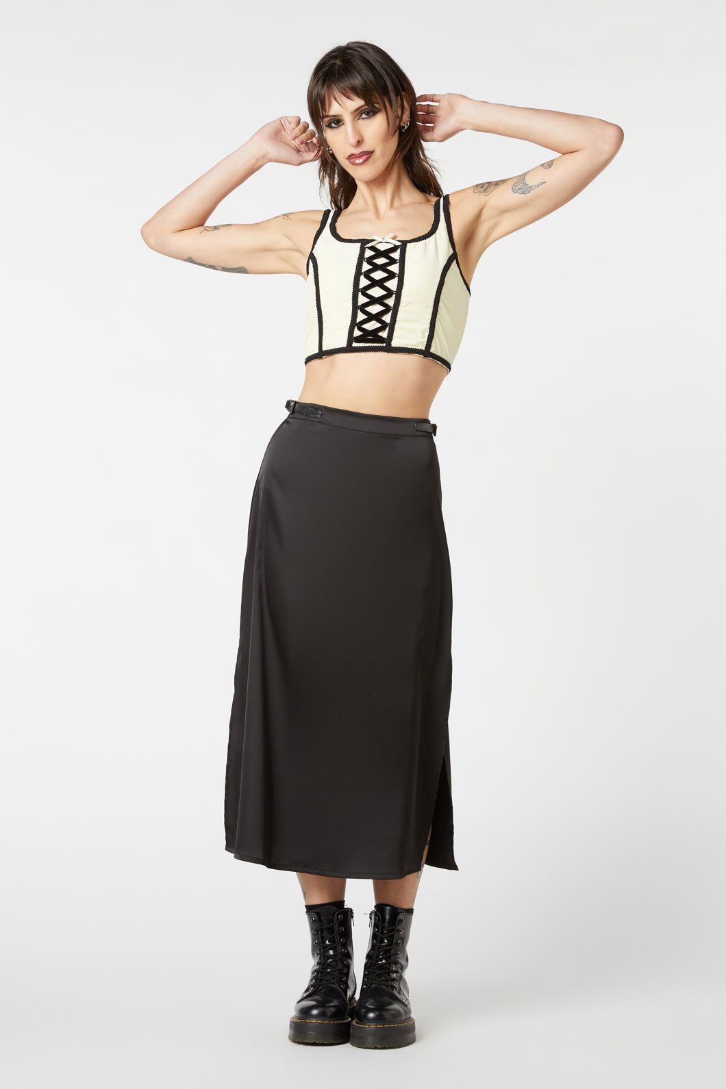 Dangerfield - Birth Chart Midi Slit Skirt - black