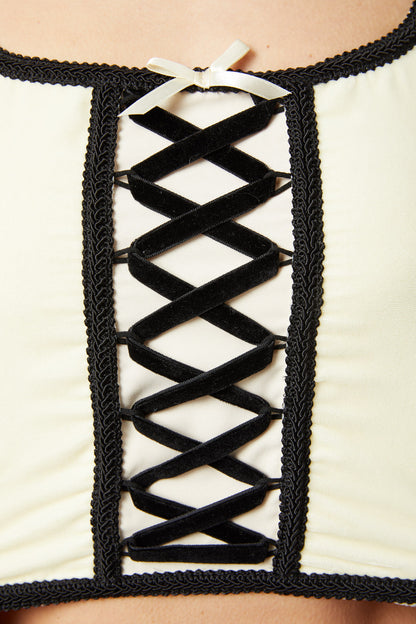Dangerfield - 10th House Velvet Corset - champagne