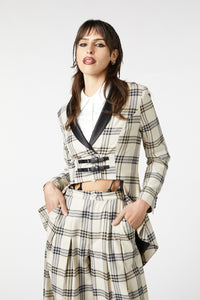 Dangerfield - Crescent Tartan Tail Coat - beige