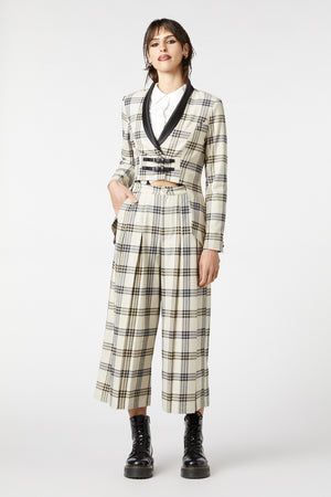 Dangerfield - Crescent Tartan Tail Coat - beige