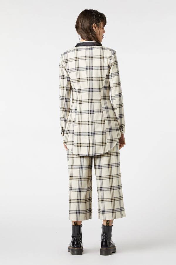 Dangerfield - Crescent Tartan Tail Coat - beige