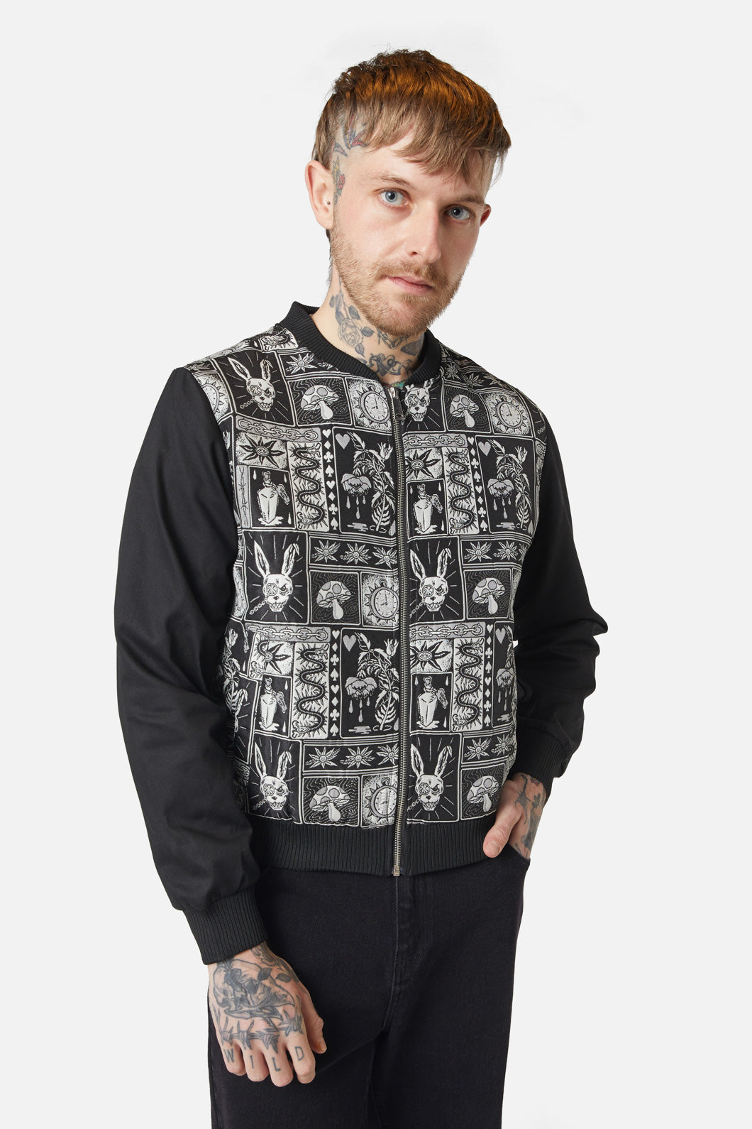 Dangerfield - No Way Out Bomber Jacket - black-white